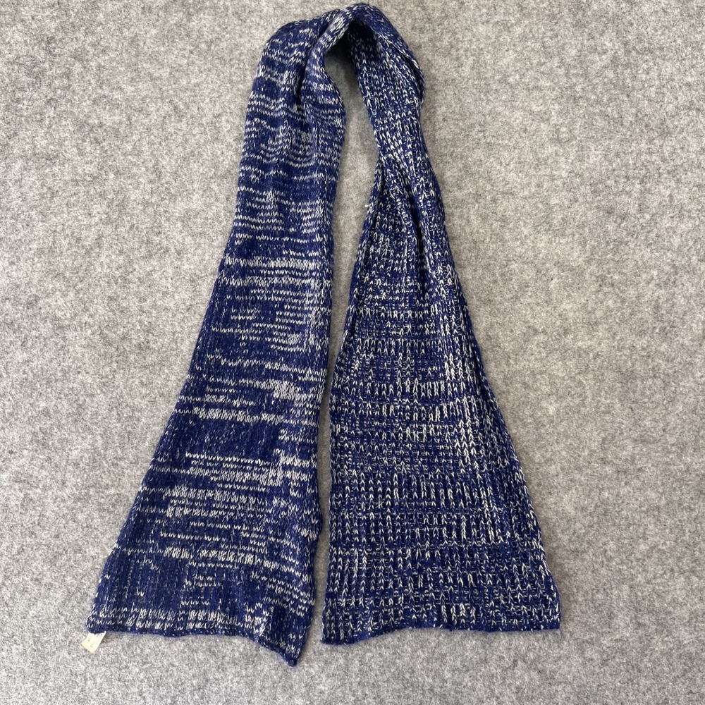 Unbranded Space Dye Knit Scarf OS Blue White Marled Acrylic